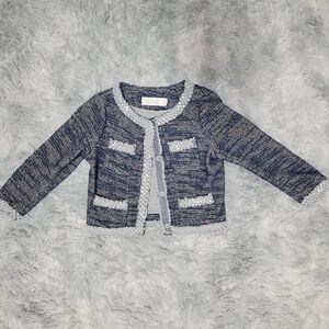 NWT Anthropologie Isani Massey Cropped Tweed Beaded Trim Jacket, Small